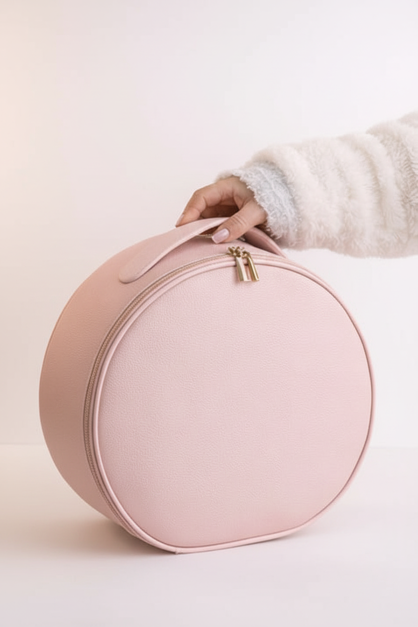 Rosa sminkebag - lukket